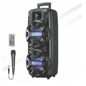 Φορητό Ηχείο Bluetooth Karaoke Party – Subwoofer  με Μικρόφωνο, Τηλεχειρισμό &amp; Διακοσμητικό Φωτισμό LED LT 2805 – Μαύρο