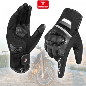 Σετ Motowolf Γάντια Αναβάτη Μηχανής , Μοτοσυκλέτας με Εξαερισμό &amp; Προστασία στις Αρθρώσεις - Μαύρο σε Διάφορα Μεγέθη
