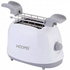 Hoomei Ηλεκτρική Φρυγανιέρα 800W 2 Θέσεων με Αφαιρούμενο Δίσκο για Ψίχουλα Λευκή HM-5928