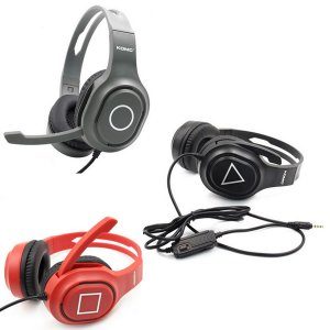 KOMC Ενσύρματα Gaming Ακουστικά Κεφαλής On Ear με Μικρόφωνο - Λειτουργία Μείωσης Θορύβου &amp; Σύνδεση 3.5mm P6 σε Διάφορα Χρώματα