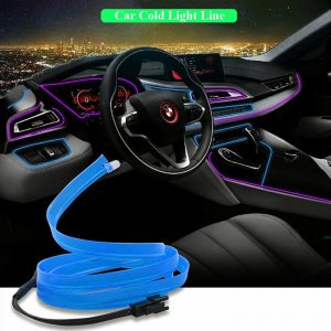 5m Slim Διακοσμητική Ταινία Neon LED Εσωτερικός Φωτισμός Αυτοκινήτου 12V Μπλε