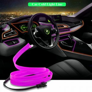 5m Slim Διακοσμητική Ταινία Neon LED Εσωτερικός Φωτισμός Αυτοκινήτου 12V Μωβ