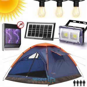 Pack &amp; GO CAMPING Set με Σκηνή UV-BLOCK - Ηλιακό Σύστημα Φωτιστικό, Γιρλάντα με Λάμπες LED &amp; Φορτιστή USB - UV Εντομοκτόνο Αντικουνουπικό Μπαταρίας