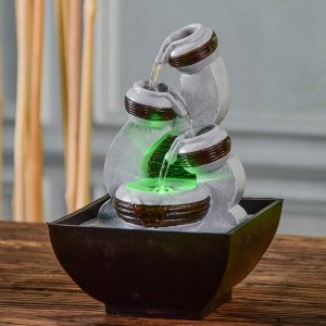 Διακοσμητικό Συντριβάνι Χαλάρωσης με LED Φωτισμό &amp; Τρεχούμενο Νερό 13x12x18cm - Yoga Fountain