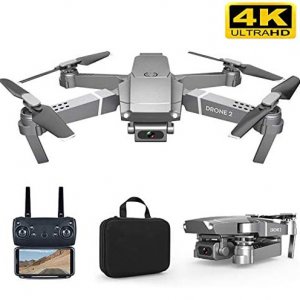 Ronshin Αναδιπλούμενο Τετρακόπτερο Drone 4K HD 2.4GHz WiFi με Ευρυγώνιο Φακό - Τηλεχειριστήριο - Συνδεσιμότητα με Κινητά &amp; Τσάντα Μεταφοράς