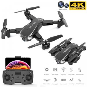 Αναδιπλούμενο Τετρακόπτερο Drone με Διπλή Κάμερα 4K HD WiFi με Τηλεχειριστήριο -  LED Φωτισμό - Συνδεσιμότητα με Κινητά &amp; GPS