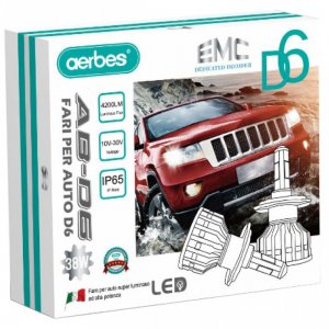 2x aerbes Λαμπτήρες LED SMD Φώτα Πορείας H11 38W 6000K D6 4200Lm