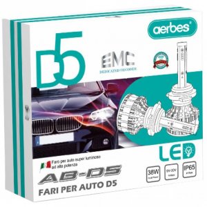 2x aerbes Λαμπτήρες LED SMD Φώτα Πορείας H1 38W 6000K D5 4200Lm