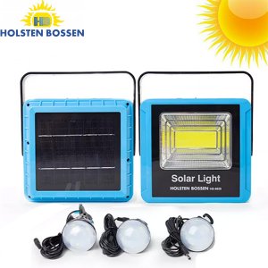Μίνι Ηλιακό Σύστημα Φωτισμού LED 50W με Φωτοβολταϊκό Πάνελ &amp; 3 Κρεμαστές Λάμπες 3W &amp; Φορτιστής USB Power Bank - Holsten Bossen Solar Camping Lights