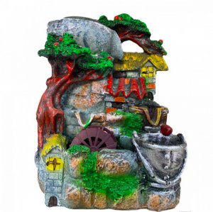 Διακοσμητικό Συντριβάνι Feng Shui με Σπίτι &amp; Βαρέλι 24x16x14εκ