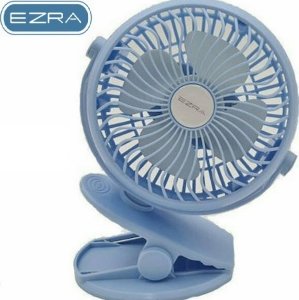 Ezra Φορητός Μίνι Επαναφορτιζόμενος Ανεμιστήρας με Κλιπ USB Μπλε