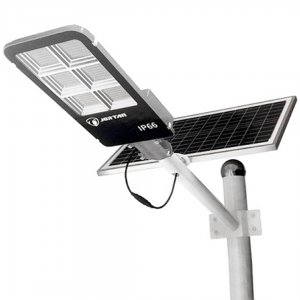 Ηλιακός Προβολέας με Χειριστήριο 100W - Jortan Solar Street Lamp Μαύρο