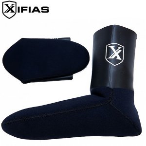 Xifias Αντιολισθητικά Καλτσάκια Κατάδυσης 3.5mm με Nylon Jersey Εξωτερικά &amp; Διπλή Φόδρα Plush Jersey Εσωτερικά - Μαύρα σε Διάφορα Μεγέθη