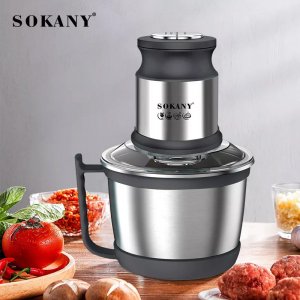 Sokany Inox Multi - Πολυκόπτης 800W με Δοχείο 3lt - Διπλή Λεπίδα &amp; 2 Ταχύτητες