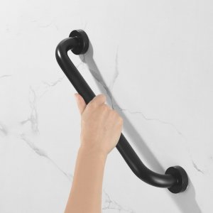 Μεγάλη Βοηθητική Λαβή Στήριξης ΑΜΕΑ 50cm Inox Τοίχου, Μπάνιου - Μπάρα Στήριξη για AMEA Μαύρη Ανοξείδωτη