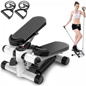 Ελλειπτικό Stepper Treadmill με Λάστιχα Αντίστασης για Εκγύμναση Όλου του Σώματος, LCD Οθόνη &amp; Ρύθμιση ύψους - Elliptical Treadmill Stair Stepper