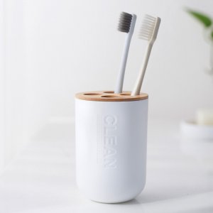 Επιτραπέζια Βάση για Οδοντόβουρτσες με Bamboo Επιφάνεια