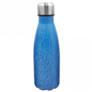 Ανοξείδωτο Θερμός 350ml με Βιδωτό Καπάκι &amp; Εφέ Ξύλου - Woof Effect Thermos - Μπλε