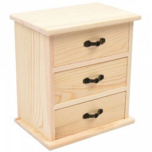 Ξύλινη Κοσμηματοθήκη με 3 Συρτάρια 17.5x10.5x16cm