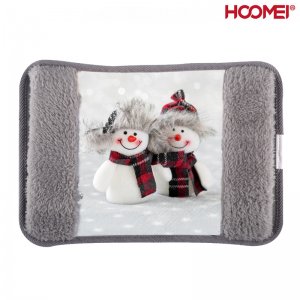 Hoomei Ηλεκτρική Θερμοφόρα - Μαξιλάρι 500W με Θήκη για τα Χέρια Γενικής Χρήσης 25x17x6cm Χιονάνθρωποι Γκρι