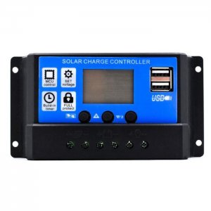 Ρυθμιστής Φόρτισης Μπαταριών με LCD Οθόνη για Φωτοβολταϊκά Συστήματα PWM SCC 30Ah 12,24V Dual USB