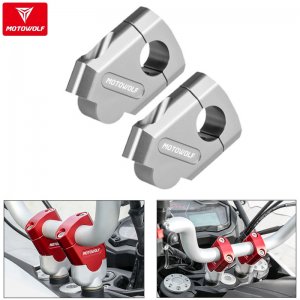 Motowolf Αποστάτες Τιμονιού Μοτοσυκλέτας 5cm Φ22mm - Ασημί