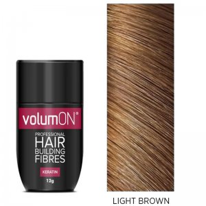 VolumON Hair Building Fibers, Μικρο-ίνες Φυσικής Κερατίνης κατά της Τριχόπτωσης &amp; Αραίωσης των Μαλλιών 12γρ Ανοιχτό Καστανό