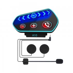 Bluetooth Ασύρματα Ακουστικά Ηeadset Ομιλίας Handsfree για Κράνος Αναβάτη Μηχανής A2DP με Voice Assistant, 2 Ακουστικά &amp; Μικρόφωνο