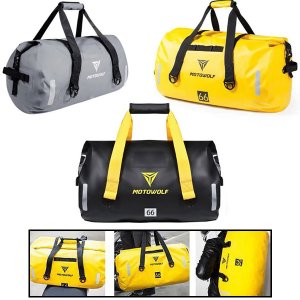 Αδιάβροχος PVC Roll Top Σάκος Μοτοσυκλέτας 66 L, Τσάντα Μηχανής με Λάστιχα &amp; Ιμάντα Ώμου &amp; Ανακλαστικές Λωρίδες