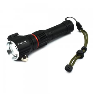 Φακός Tactical LED Αλουμινίου Έκτακτης Ανάγκης Μαύρο