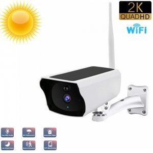 Ηλιακή Ασύρματη Επιτοίχια Αδιάβροχη IP WiFi Κάμερα FHD 1080p 2MP με App Εφαρμογή Παρακολούθησης, Νυχτερινή Λήψη, Ανιχνευτή Κίνησης, Μικρόφωνο &amp; Ηχείο