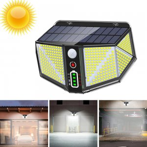 Ηλιακό Αδιάβροχο Φωτιστικό 410 LED Super Bright  3000mAh Εξωτερικού Χώρου με Ανιχνευτή Κίνησης - Ευρυγώνιο Φωτισμό 300º &amp; 3 Λειτουργίες Φωτισμού