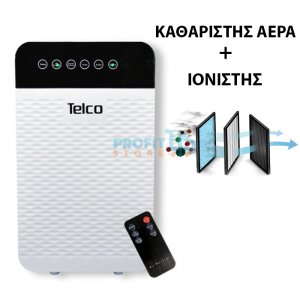 Telco 2 σε 1 Καθαριστής Αέρα &amp; Ιονιστής 35W με Κάλυψη 50τμ, Πάνελ Αφής, Τηλεχειριστήριο, 3 Προγράμματα Λειτουργίας &amp; Χρονοδιακόπτη
