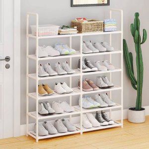 Διπλή Ραφιέρα Δαπέδου με 6 Ράφια 115x80x22cm - Storage Rack Λευκό