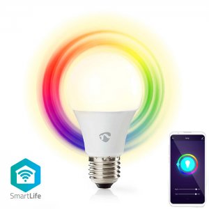 Nedis Έξυπνη WiFi LED RGB Λάμπα Ε27 9W 806LM με App Εφαρμογή Κινητού για Ρύθμιση Φωτεινότητας, Χρώματος &amp; Χρονοδιακόπτη