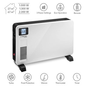 Trotec Επιδαπέδιος Θερμοπομπός 2300W Turbo με Οθόνη LCD, 3 Επίπεδα Θέρμανσης, Ρυθμιζόμενο Θερμοστάτη, Χρονοδιακόπτη &amp; Τηλεχειριστήριο - Λευκό