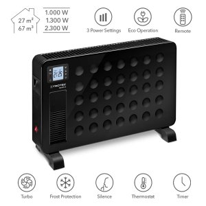 Trotec Επιδαπέδιος Θερμοπομπός 2300W Turbo με Οθόνη LCD, 3 Επίπεδα Θέρμανσης, Ρυθμιζόμενο Θερμοστάτη, Χρονοδιακόπτη &amp; Τηλεχειριστήριο - Μαύρο