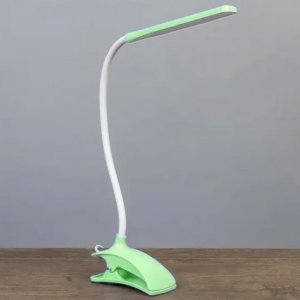Επιτραπέζια LED Λάμπα - Φωτιστικό USB με Εύκαμπτο Βραχίονα &amp; Κλιπ Μανταλάκι - Πράσινη