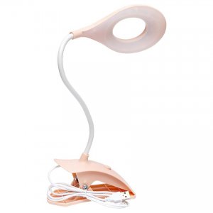 Επιτραπέζιο Φωτιστικό - Λάμπα 12 LED 3W 6800K USB με Εύκαμπτο Βραχίονα &amp; Κλιπ Μανταλάκι 25cm - Ροζ