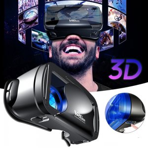 3D VRG Pro Headset Ρυθμιζόμενα Γυαλιά Εικονικής Πραγματικότητας με Ενσωματωμένα Ανασυρόμενα Ακουστικά για Smartphone Κινητά 5 έως 7 Ιντσών