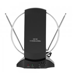 Εσωτερική Κεραία Τηλεόρασης με Ενισχυτή 28Db UHF - VHF - FM για Αναλογικά &amp; Ψηφιακά Κανάλια, Σύνδεση με Ομοαξονικό Καλώδιο
