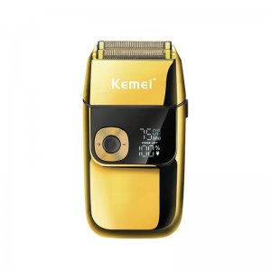 Αδιάβροχη USB Επαναφορτιζόμενη Ξυριστική Μηχανή Προσώπου - Κεφαλιού Kemei Χρυσό
