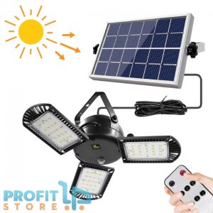 Αδιάβροχο Ηλιακό Φωτιστικό 800 Lumens Οροφής 60 LED Εξωτερικού Χώρου 7W Λευκού Φωτισμού 5500K με Τηλεχειριστήριο