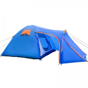 Σκηνή Τούνελ για Camping 2-3 Ατόμων με Προθάλαμο (2 χώρους) Καλοκαιρινή Αδιάβροχη Μπλε - 405x217x170εκ