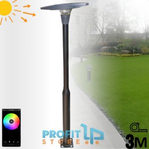 Ηλιακή Κολόνα Δρόμου - Φωτισμού LED RGBW 800W - Με Τηλεχειρισμό - 3 Μέτρα