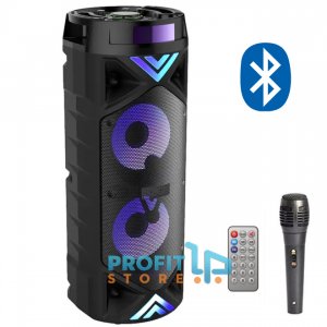Φορητό Ασύρματο Μεγάλο Ηχείο Bluetooth με Μικρόφωνο Karaoke, LED Φωτισμό, 20W USB/SD/AUX/FM, Οθόνη LCD &amp; Τηλεχειριστήριο - Επαναφορτιζόμενο Ηχοσύστημα