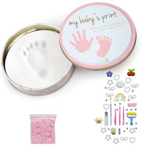 Αναμνηστικό Δώρο Αποτύπωμα DIY Baby Handprint - Footprint με Αξεσουάρ - Ροζ