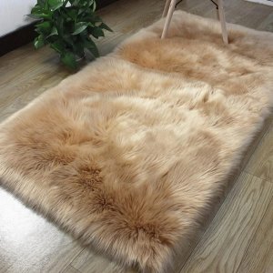 Sheepskin Χνουδωτό Χαλί Διάδρομος Από Συνθετική Γούνα 120x60 εκ.- Μπεζ