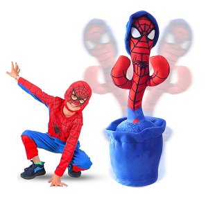 Spiderman Funky Cactus - Επαναφορτιζόμενο USB Παιχνίδι Κάκτος Spiderman που Χορεύει, Τραγουδάει &amp; Μιλάει
