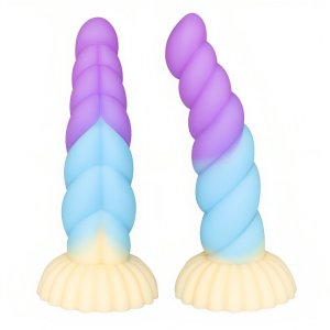 Mini Ρεαλιστικό Dildo 13cm Σιλικόνης με Μεγάλες Ραβδώσεις - Rainbow